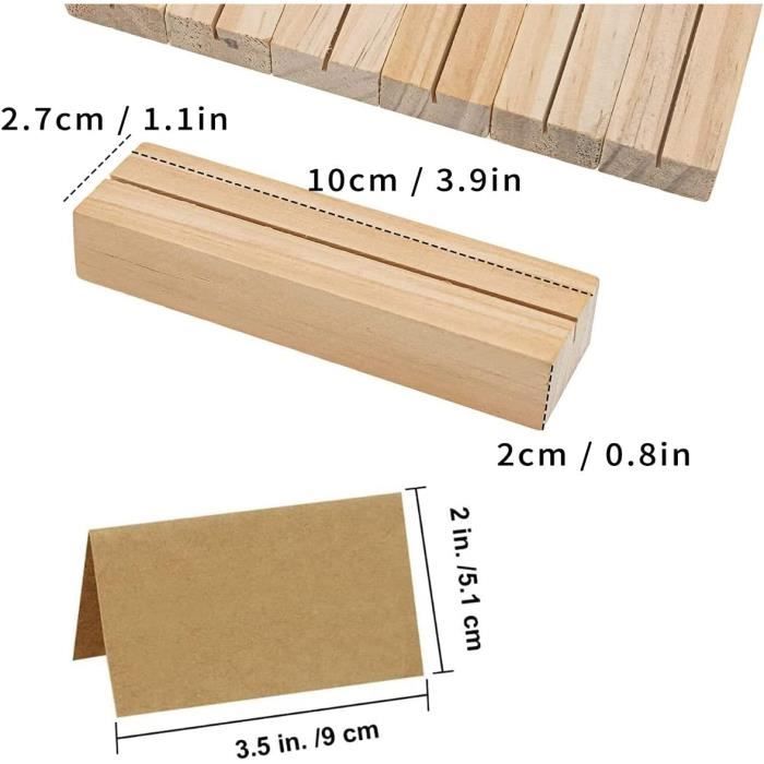 10 Pièces Porte-cartes En Bois, Porte-cartes De Table De Business Card Photo Holder P 30067166 Cat 4074