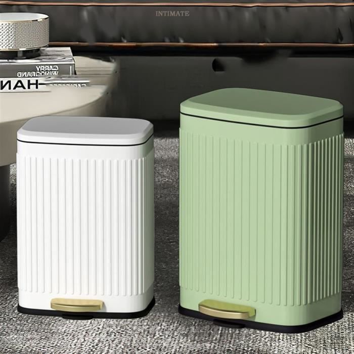 Poubelle Créative Avec Couvercle Et 50 Sacs - Mini Corbeille à Papier Pour Bureau, Maison, Salle De Bain - Design Compact Blanc - 10