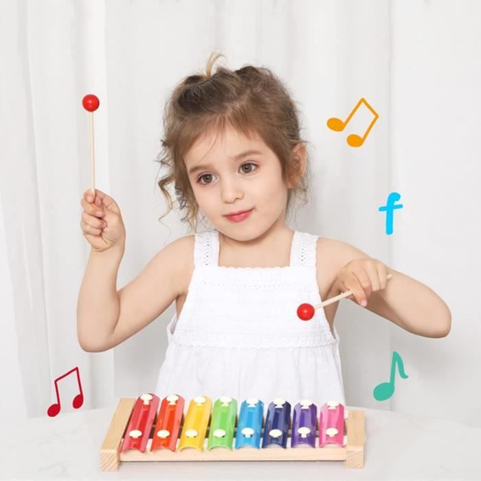 ESTINK Xylophone pour enfants Bois Xylophone multicolore bébé ESTINK Xylophone pour enfants Bois Xylophone multicolore bébé