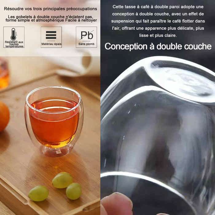 Verres Isothermes 250 Ml WMF Kult - Lot De 6 Verres à Cappuccino Double Paroi - Effet Flottant - 250 Ml - Verres Thermiques Verres Café Effet Flottant