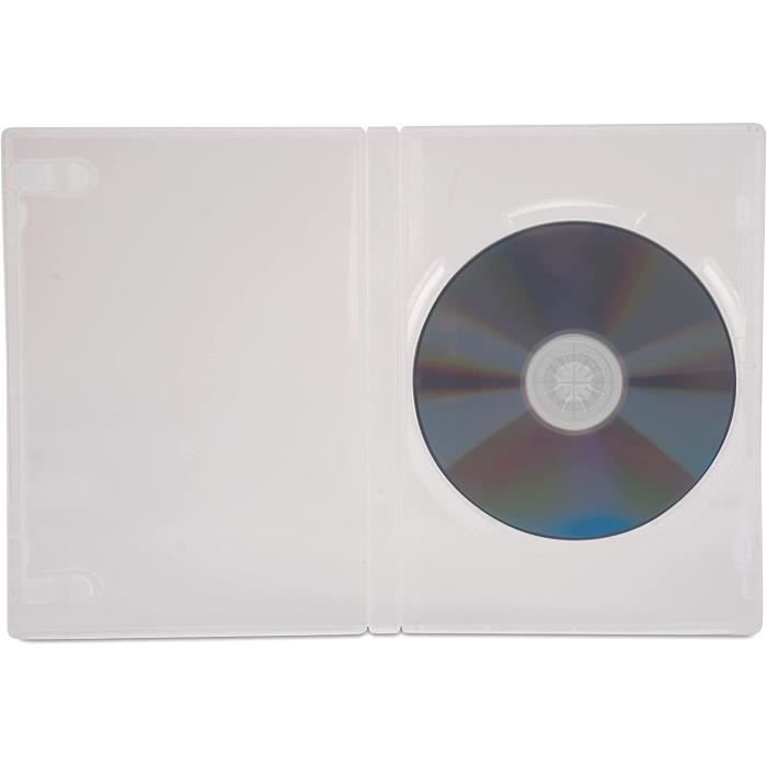 50 Étuis Blu-ray Transparents MediaRange - Pour CD/DVD - Support à Bouton-Poussoir