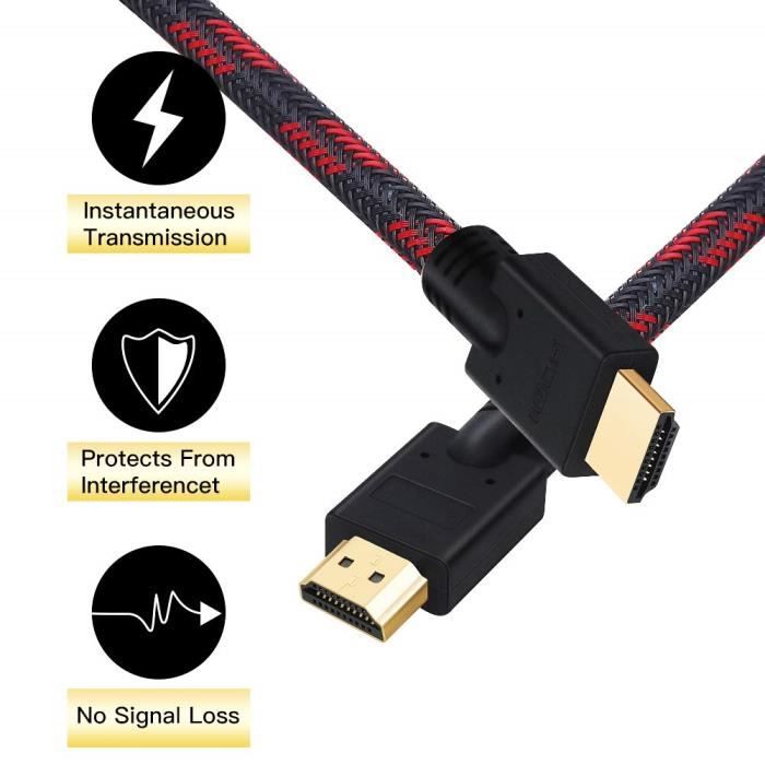Câble HDMI Advent 1 Mètre - Haut Débit Avec Ethernet - Boîte Ouverte - Doré