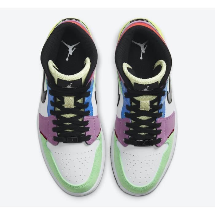 Jordan 1 sales mid multicolor femme