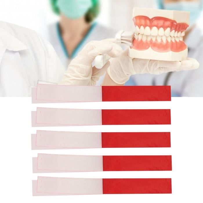 Shipenophy Papier articulé dentaire Bandes de papier articulées dentaires,  12 pièces/boîte, outil de laboratoire beaute soin Rouge