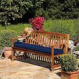 Coussin de banc de jardin, 130 x 50 cm, doux et antidérapant pour banc de jardin ou balancelle, Bleu-3