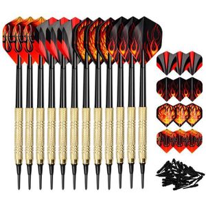 9 Sets De Tiges Et Ailettes En Une Seule Pièce Pour Fléchettes – Compatibles Filetage 2BA, En Plastique Flexible