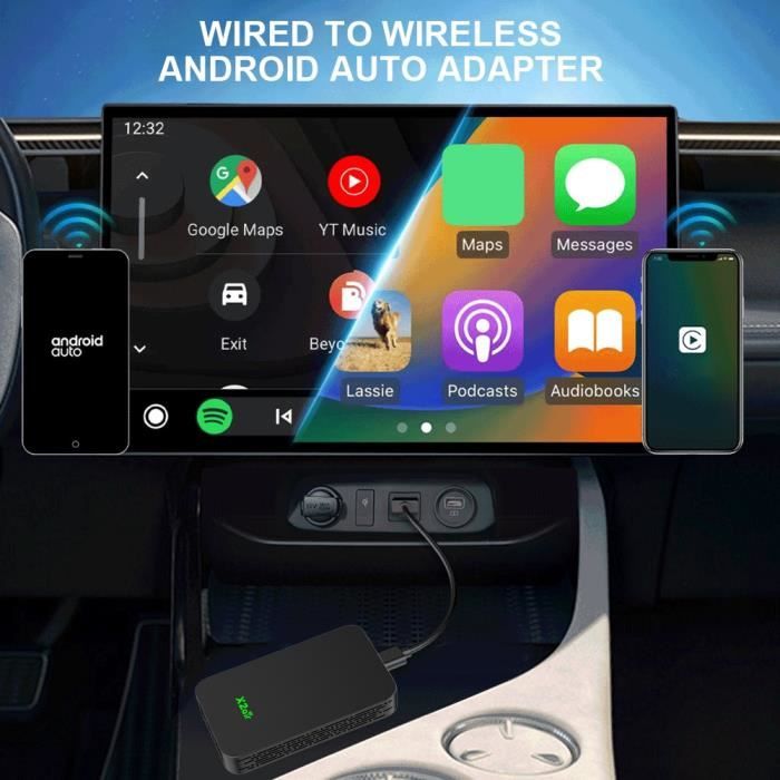 Adaptateur sans fil Carlinkit 2AIR - Apple Carplay/Android Auto - Noir 