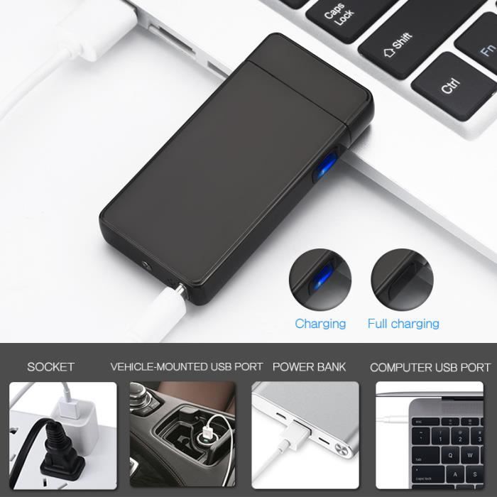 BAIFULAI Lot De 3 Briquets électroniques Avec Port USB, Allumage Double