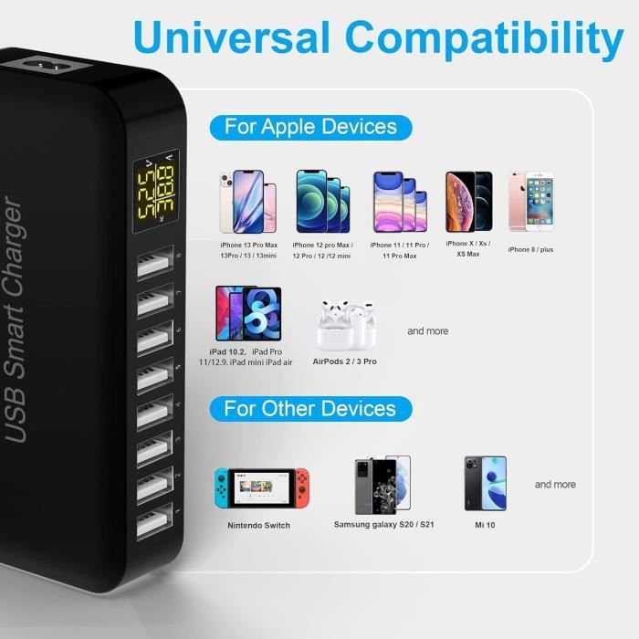 Station De Charge USB à 4 Ports | - Chargeurs De Voiture