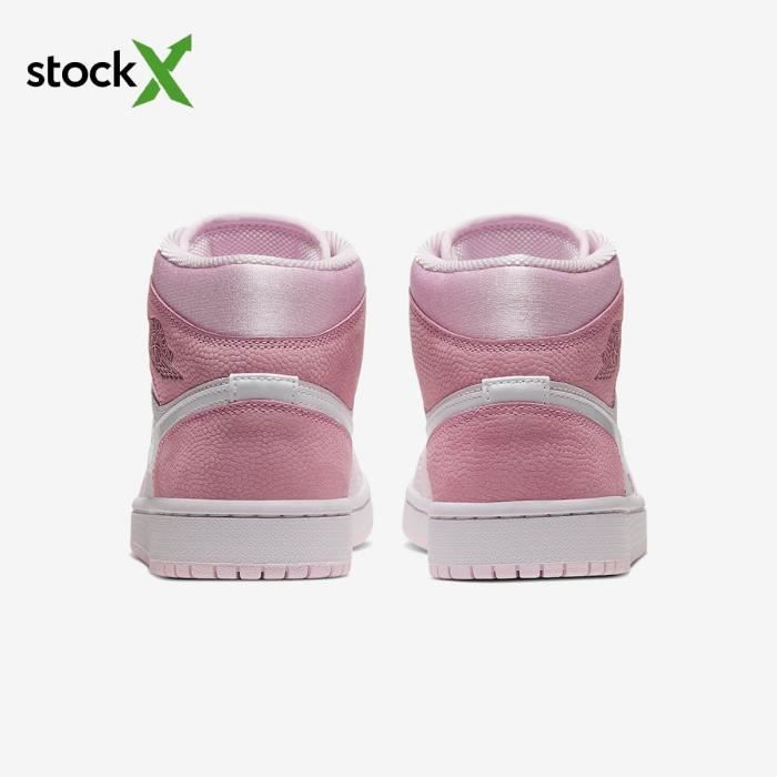 Baskets Femme Nike Air Jordan 1 Mid WMNS DIGITAL PINK Cuir Lacets Rose Cdiscount Chaussures
