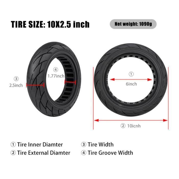 Demonte Pneu Trottinette Pneu Plein 10x2.5 Pour Trottinette Ninebot Max G30 - Anti-crevaison Garanti Pneu Trottinette Ninebot