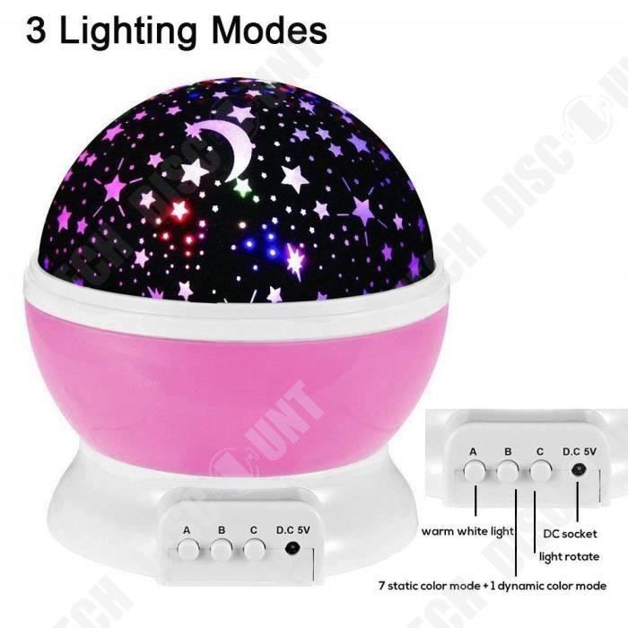 TD® LED Rotatif Dream Starry Sky Lampe USB Starry Sky Projecteur Lampe  Chambre 3D Night Light Starry Projecteur - Cdiscount Puériculture & Eveil  bébé