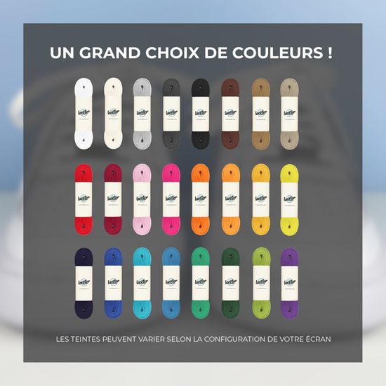 NDTEZUGT Lacets Plats 6mm Pour Baskets - 7 Couleurs & 4 Longueurs, Lacets Chaussures De Remplacement Durables Et Confortables