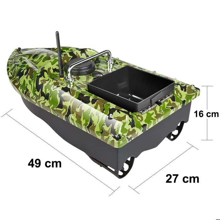 Bateau Appât RC GPS – 500 M – Double Moteur – 5200 MAh – 2-3 H – Charge 1 Kg – Retour Auto – Sac Inclus – Idéal Pêcheur
