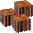 Dalle en bois d'acacia STILISTA - modèle mosaïque 4x4 - lot de 33 dalles-0