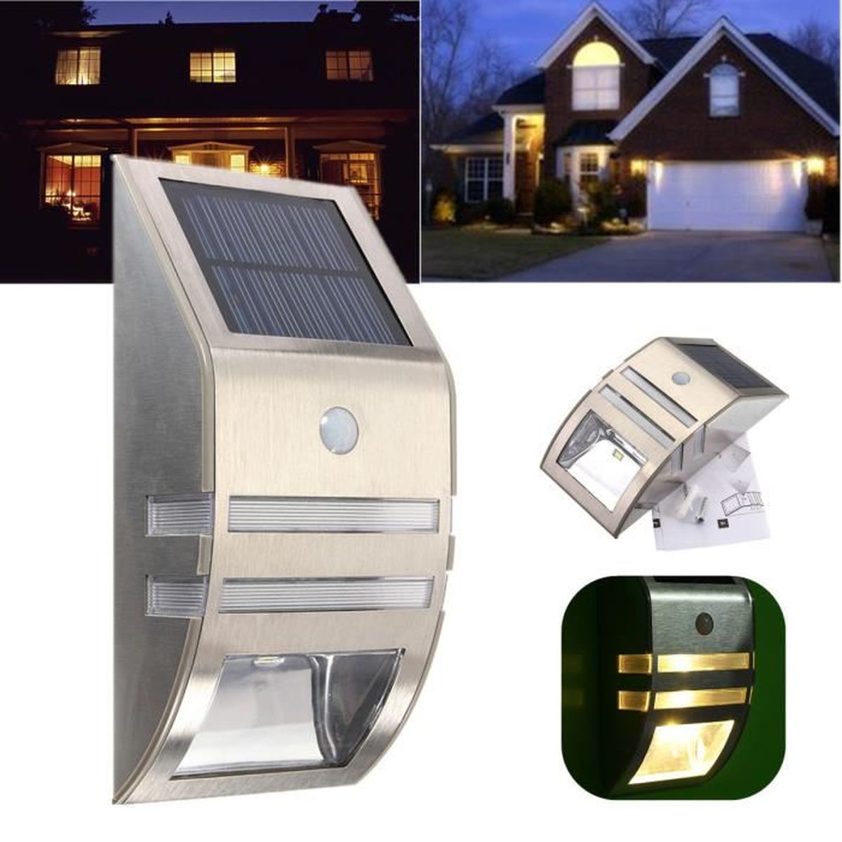 57LED énergie Solaire PIR Capteur De Mouvement Mur Lumière Extérieure Lampe De Jardin Imperméable