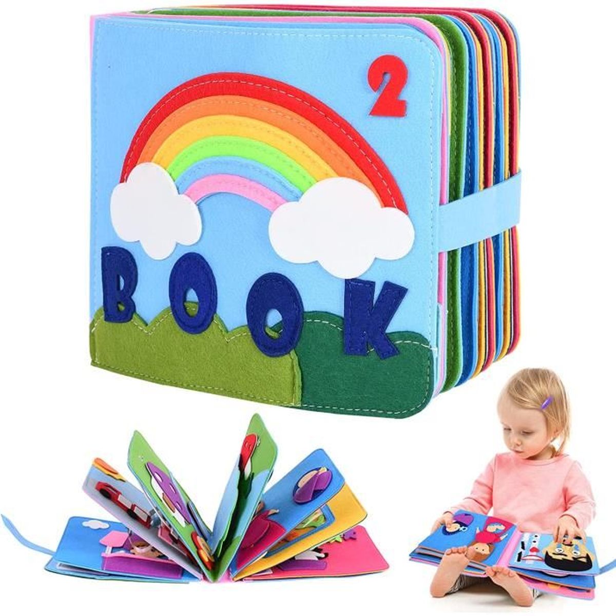 Livre Silencieux Montessori – Quiet Book éducatif Pour Enfants 2-6 Ans, Jouet Sensoriel Et D'apprentissage