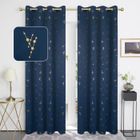 Deconovo 2 PCS Rideau Occultant pour Salon Thermique Isolant Rideaux Constellation d'or Imprimée pour Chambre 117x229 CM Bleu