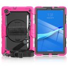 HOOXSPEED Étui Housse pour Lenovo Tab M10 FHD Plus Coque (TB-X606) 10.3" Protection Tablette [Support Rotatif à 360°][Bandoulière] -rose