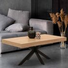 IDMARKET Table basse rectangulaire ALIX 110 cm pied araignée bois et noir