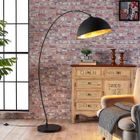 LAMPENWELT.COM Lampenwelt lampadaire en arc pour salon et salle à manger Jonera