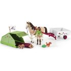 Coffret SCHLEICH - Horse Club - Aventures au camping de Sarah - Figurine articulée et jument Pinto