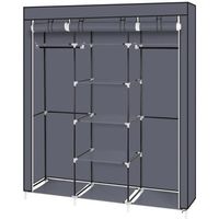 Armoire De Rangement En Tissu DETMOL - Portable, Assemblage Facile, Dimensions 105x45x170 Cm, Grise, Pour Chambre, Dressing, Rangement Vêtements Adulte