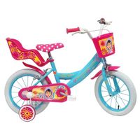 Vélo Enfant Fille 14" PRINCESSE DES SABLES - 4 à 6 ans - Rose & Bleu, équipé de 2 Freins