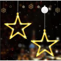 LED Lumières de Ventouse de Noël, LED Étoile Décorative de Noël, Lumière de Noël Étoiles, Fenêtre Décorative de Noël pour Intérieur 