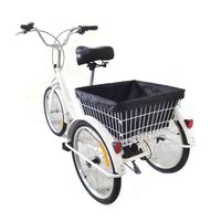 20" 8 vitesses Tricycle Tricycle Cruise Adulte vélo à 3 roues avec grand panier