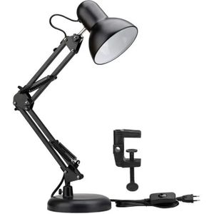 Lampe de bureau LED à bras articulé - Antigona - Rétro vintage - 1xE27 - Bleu-Matte