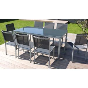 Ensemble table et chaise de jardin Table et chaises de jardin en aluminium 8 personne