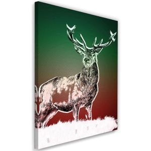 TABLEAU - TOILE Feeby Tableau déco Mural cerf Image Moderne Abstra