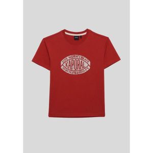 T-SHIRT KAPORAL - T-shirt rouge Garçon 100% coton OKIDO