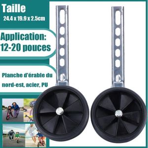 VÉLO ENFANT 2pcs Stabilisateur réglable de 12-20 pouces vélo de enfants Roue d'assistance d'entraînement universel de cyclisme(noir) -YES