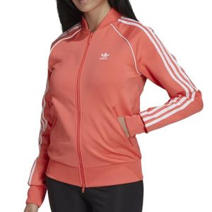 VESTE DE SPORT Veste Femme - Adidas - Tracktop - Rose - Manches Longues - 2 Poches