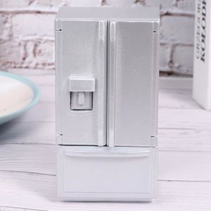 MAISON POUPÉE Qqmora Réfrigérateur de porte 1: 12 Mini modèle de réfrigérateur de simulation de jeux accessoire Blanc avec bordure Argent