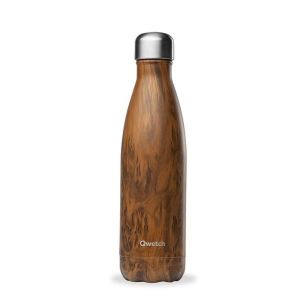 GOURDE BOUTEILLE ISOTHERME - WOOD BRUN 500 ML - QWETCH