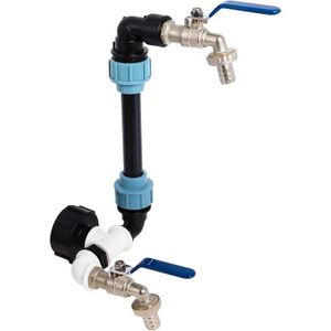 Connecteur de réservoir d'eau IBC 1000 litres, 2X Double robinet, adaptateur  de remplacement de robinet, adaptateur de réservoir d'eau de pluie pour l' eau domestique - AliExpress