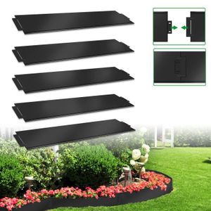 BORDURE Bordure de jardin en métal galvanisé flexible XMTECH - 100 x 18 cm - Noir - Idéal pour les jardins