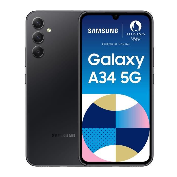 Galaxy A34 5G reconditionné noir 128Go - Samsung reconditionné - RED by SFR