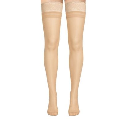 Bas Nylon Voile Fin Justine 20 Deniers Fiore Pour Porte-Jarretelles - Blanc, Taille 6