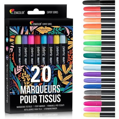 Lot De 6 Marqueurs Textiles Lavables En Machine, Crayons