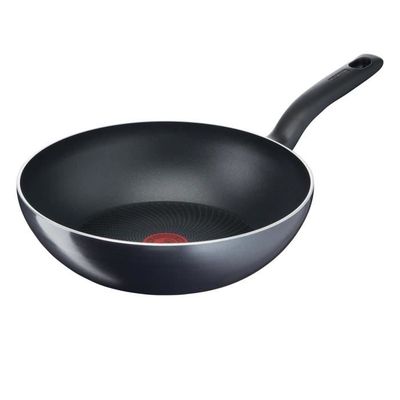 Tefal Emotion E3001904 Poêle wok avec revêtement anti-adhésif Fond épais pour une répartition homogène de la chaleur Design élégant Poignée robuste Induction Indicateur de cuisson Canneberge 28 cm