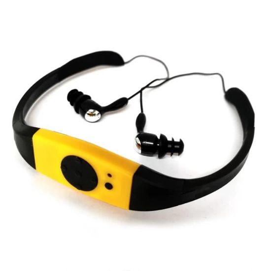 Lecteur MP3 étanche IPX8 Pour Natation - 16 Go Mémoire - Écouteurs Waterproof Inclus - Batterie Longue Durée - Ultra Léger - Pour Sport Aquatique