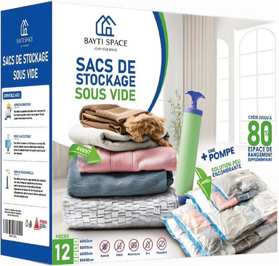 Sac Rangement Sous Vide Lot De 12 Sac Sous Vide Aspirateur Avec Sa Pompe Manuelle Pour Sac Sous Vide Vetement Z354 Cdiscount Maison