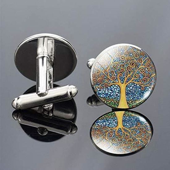 Boutons De Manchettes Vintage Strass Miel Fumé - Style Art Déco, Plaqué Or