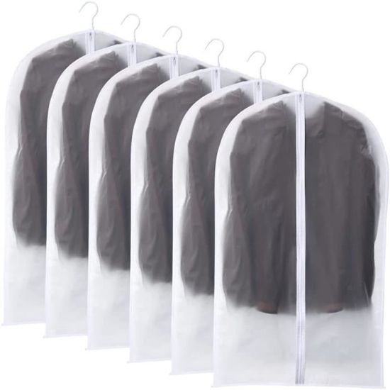 Lot de 12 sacs à vêtements respirants de 101,6 cm avec fermeture éclair,  housses de vêtements en PEVA imperméables, anti-mites pour garde-robe,  rangement et voyage (60 cm x 100 cm) : 