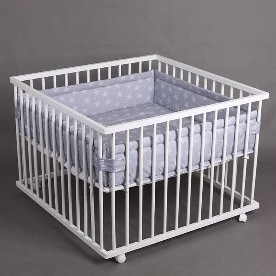 Parc Bebe De Luxe Parc Enfant 100x100cm Parc De Bebe Tiggo Blanc Gris 01 A19 Cdiscount Puericulture Eveil Bebe