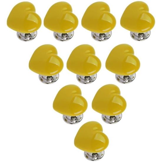 Lot De 2 Forme De Coeur Boutons De Meuble Céramique Bouton De